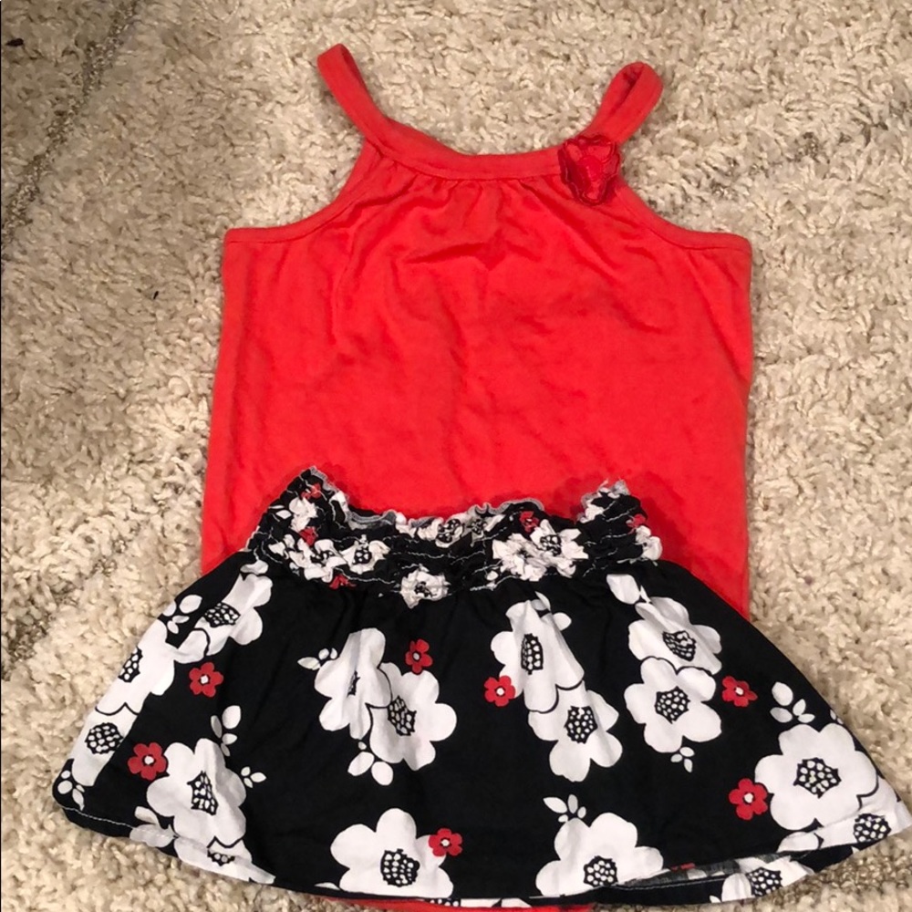2 piece onesie with skirt set